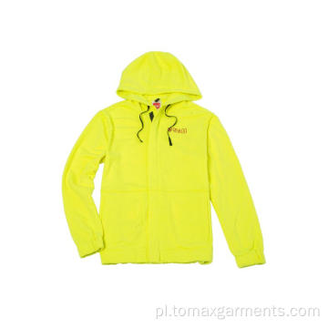 Żółte kurtki zimowe z kapturem Safety FR